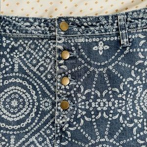 Boho Free People Jean Skirt